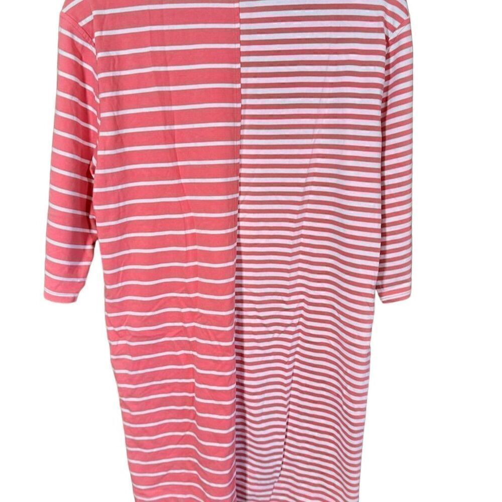 Vineyard Vines Split Stripe Sailor Boatneck Top Size S Coral White - Picture 2 of 7